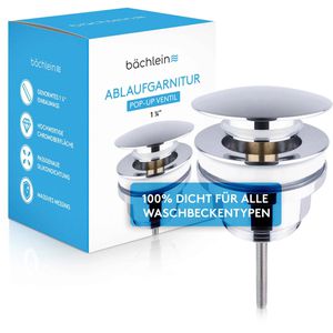 Ablaufgarnitur Bächlein Pop Up Ventil, aus Messing