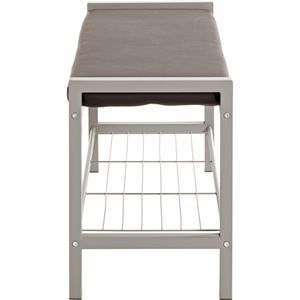Produktbild für Schuhbank Haku-Möbel 90550, silber /schwarz, aus Metall
