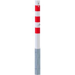 Produktbild für Absperrpfosten Schake 470FZB+1, 1 Öse, rot/weiß, aus Metall
