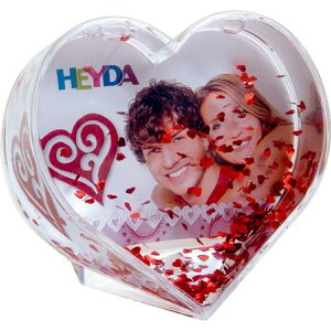 Produktbild für Schneekugel Heyda 204888403, Herzform, Kunststoff, mit Glitzer