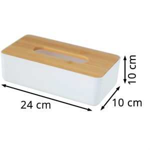 Produktbild für Taschentuchbox Wenko Rotello, aus Kunststoff &amp; Bambus