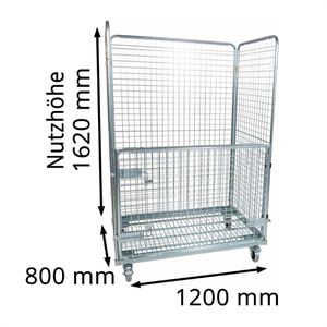 Produktbild für Rollbehälter HMH mit Klapptür Nutzhöhe 1620mm