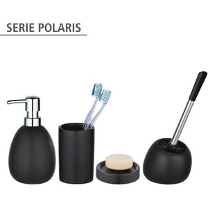 Produktbild für Zahnputzbecher Wenko Polaris, schwarz, aus Keramik
