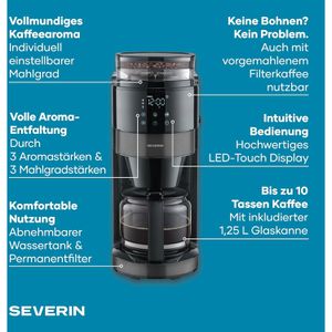 Produktbild für Kaffeemaschine Severin S-Taste AromaOne KA 4830, mit Glaskanne