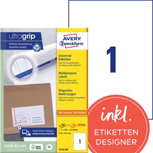 Produktbild für Universaletiketten Zweckform 3478-200, selbstklebend, weiß