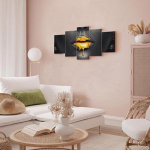 Produktbild für Wandbild Artgeist Goldene Lippen