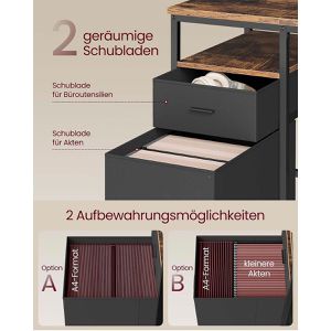 Produktbild für Schreibtisch Vasagle LWD105K01, braun / schwarz