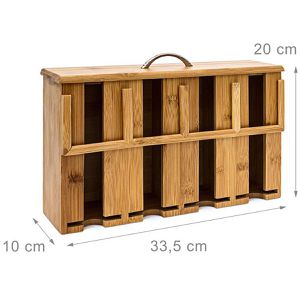 Produktbild für Teebox Relaxdays 10019149, für Teebeutel, natur, aus Bambus