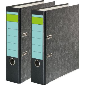 Produktbild für Rückenschilder Grüner-Balken Premium für Handbeschriftung blau
