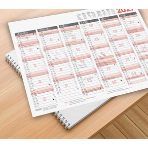 Produktbild für Tafelkalender Brunnen 1070130007, rot, mit Ferienübersicht