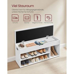 Produktbild für Schuhbank Vasagle LHS130W14, weiß, aus Holz