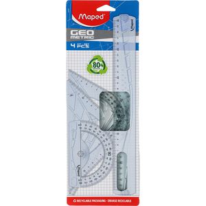 Campus University Geometrie-Set Mit Geodreieck & Zeichendreieck - 35cm Komplettset