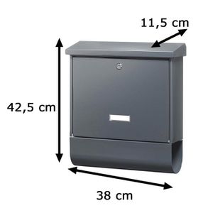 Produktbild für Briefkasten Burg-Wächter Nordland Set 20867 anthrazit, Stahl