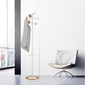 Produktbild für Garderobenständer Unilux Bora Bamboo, weiß