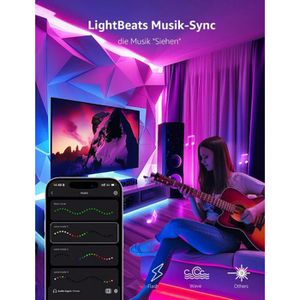 Produktbild für LED-Streifen Lepro S1 Smart KI, dimmbar, weiß + RGB