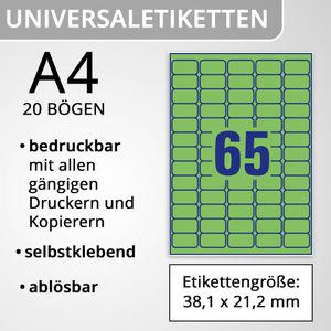 Produktbild für Universaletiketten Zweckform L4792-20, grün