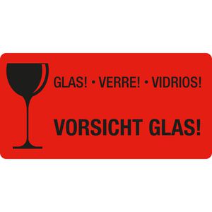 Hinweisetiketten Eichner Vorsicht Glas