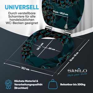 Produktbild für WC-Sitz Sanilo Dahlien A539600, oval, aus Holz