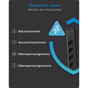 Produktbild für Steckdosenleiste Voomy Power S4, mit 2m Kabel