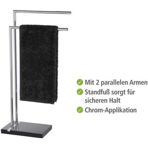 Produktbild für Handtuchhalter Wenko Noble Black 20461100, silber
