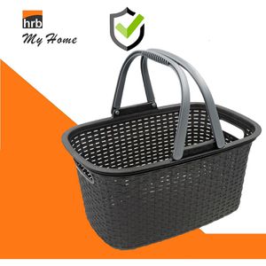 Produktbild für Einkaufskorb HRB 37105, Rattan-Optik, anthrazit
