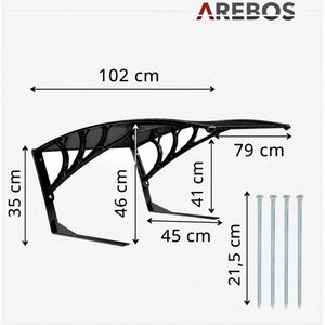 Produktbild für Mähroboter-Garage Arebos schwarz, aus Metall &amp; Kunststoff