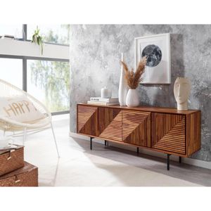 Produktbild für Lowboard Wohnling WL6.557, aus Massivholz, grifflos, sheesham