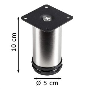 Produktbild für Möbelfuß SO-TECH JIMMY, 117928, silber, Metall