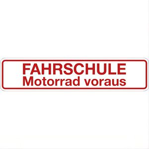 Fahrzeugkennzeichnung SafetyMarking Fahrschule Motorrad voraus