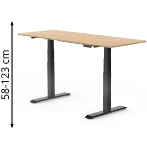 Schreibtisch FlexiSpot E7B 2026, ahorn / schwarz