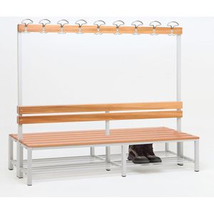 Produktbild für Umkleidebank SZ-Metall 59203-2, Sitzfläche Holz, 200 cm