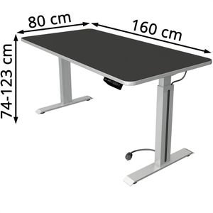 Produktbild für Schreibtisch Kerkmann Move 1 Style, anthrazit / silber