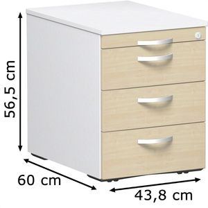 Produktbild für Rollcontainer Geramöbel Flex, aus Holz, ahorn / weiß
