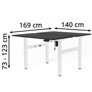 Produktbild für Schreibtisch FlexiSpot EH1W, Doppelarbeitsplatz, schwarz/weiß