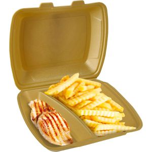 Produktbild für Menüboxen Papstar 90098, gold, aus Polystyrol XPS