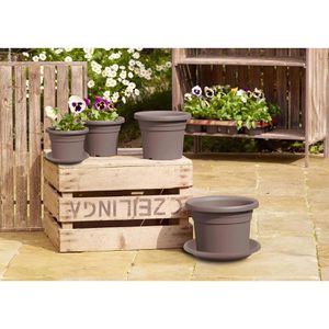 Produktbild für Blumentopf-Untersetzer Greemotion Mira, taupe, Ø 43 cm