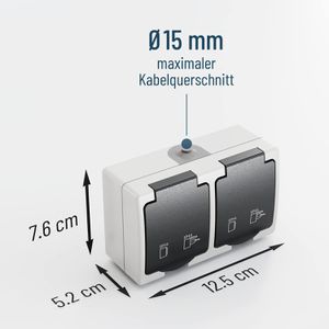 Produktbild für Steckdose Greate Feuchtraum, IP44, Aufputz