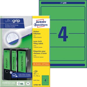 Produktbild für Rückenschilder Zweckform L4768-100, grün