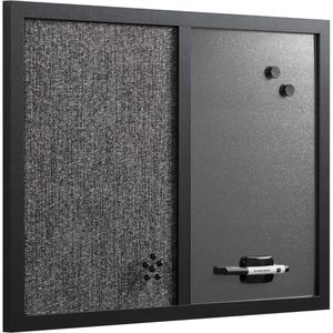 Produktbild für Kombitafel Bi-Office Black Shadow, 2 in 1, grau / silber