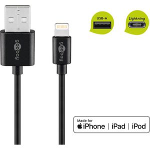 Produktbild für Ladekabel Goobay 72904, schwarz, 0,5m
