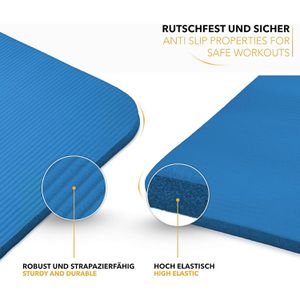 Produktbild für Yogamatte Tresko mit Tragegurt, blau, 1,5 cm stark