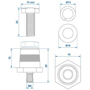Produktbild für Batteriepoladapter ProPlus 347026V04, mit Schraube