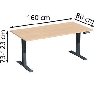 Produktbild für Schreibtisch Geramöbel Elevate Basic, buche / anthrazit