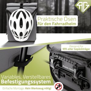 Produktbild für Gepäckträgertasche Radgeist RG-BP-GR-02, grau, 25 Liter