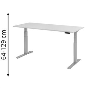 Schreibtisch Hammerbacher XDKB 19, lichtgrau / silber