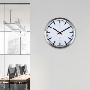 Produktbild für Wanduhr Eurotime 56862, Aluminium, analog, Funkuhr