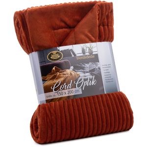 Produktbild für Kuscheldecke Gözze Cord Optik, 40067-77, Zimt