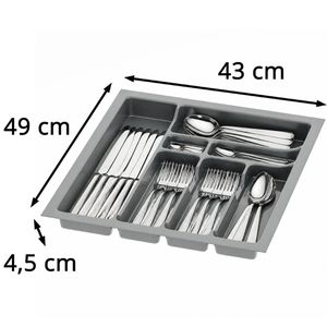 Produktbild für Besteckkasten Sossai Divio, anthrazit, aus Kunststoff