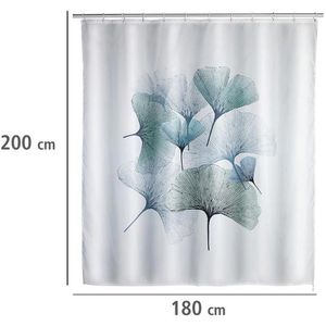 Produktbild für Duschvorhang Wenko Anti-Schimmel Ginkgo, 180 x 200 cm