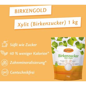 Produktbild für Zucker Birkengold Xylit, weißer Zucker